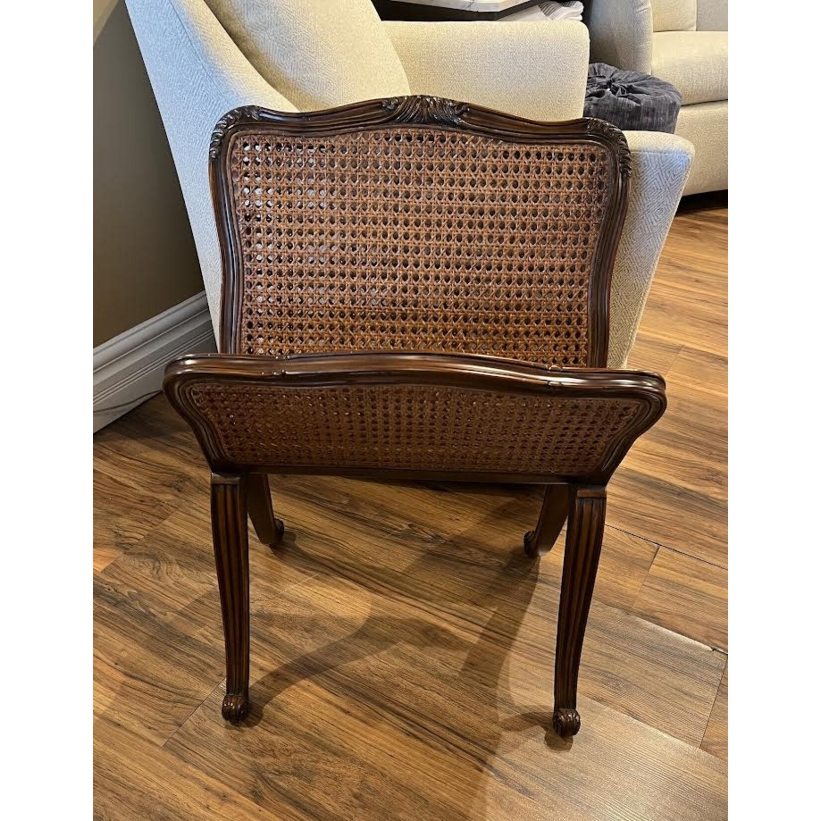 Theodore Alexander Mahogany Caned Magazine Stand