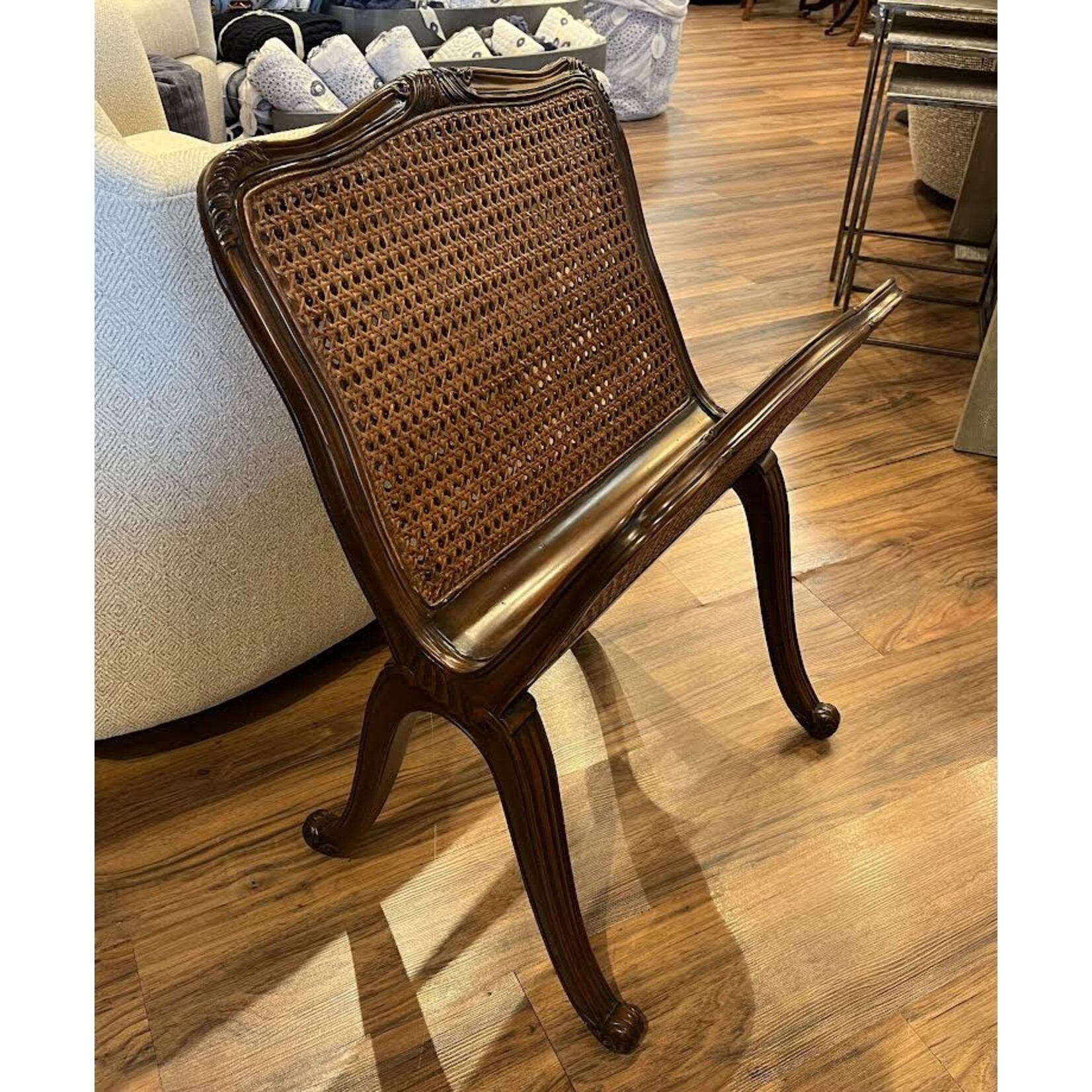 Theodore Alexander Mahogany Caned Magazine Stand