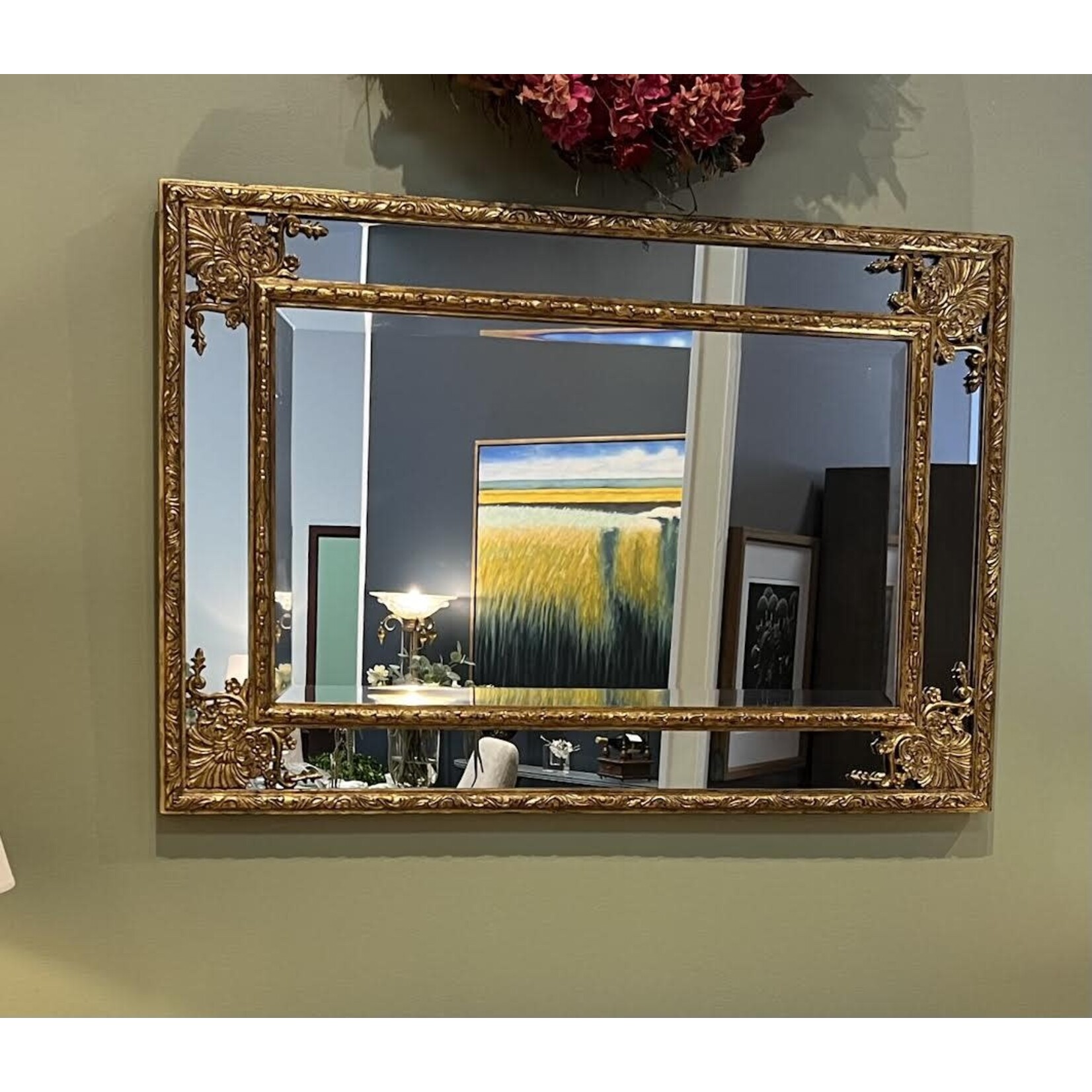 La Barge Classic Gold Glazed Mirror 44x30