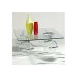 Chintaly Cocktail Table on Glass Wheels