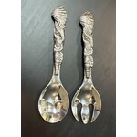 Beatriz Ball Ocean Seashell Polished Aluminum Salad Servers