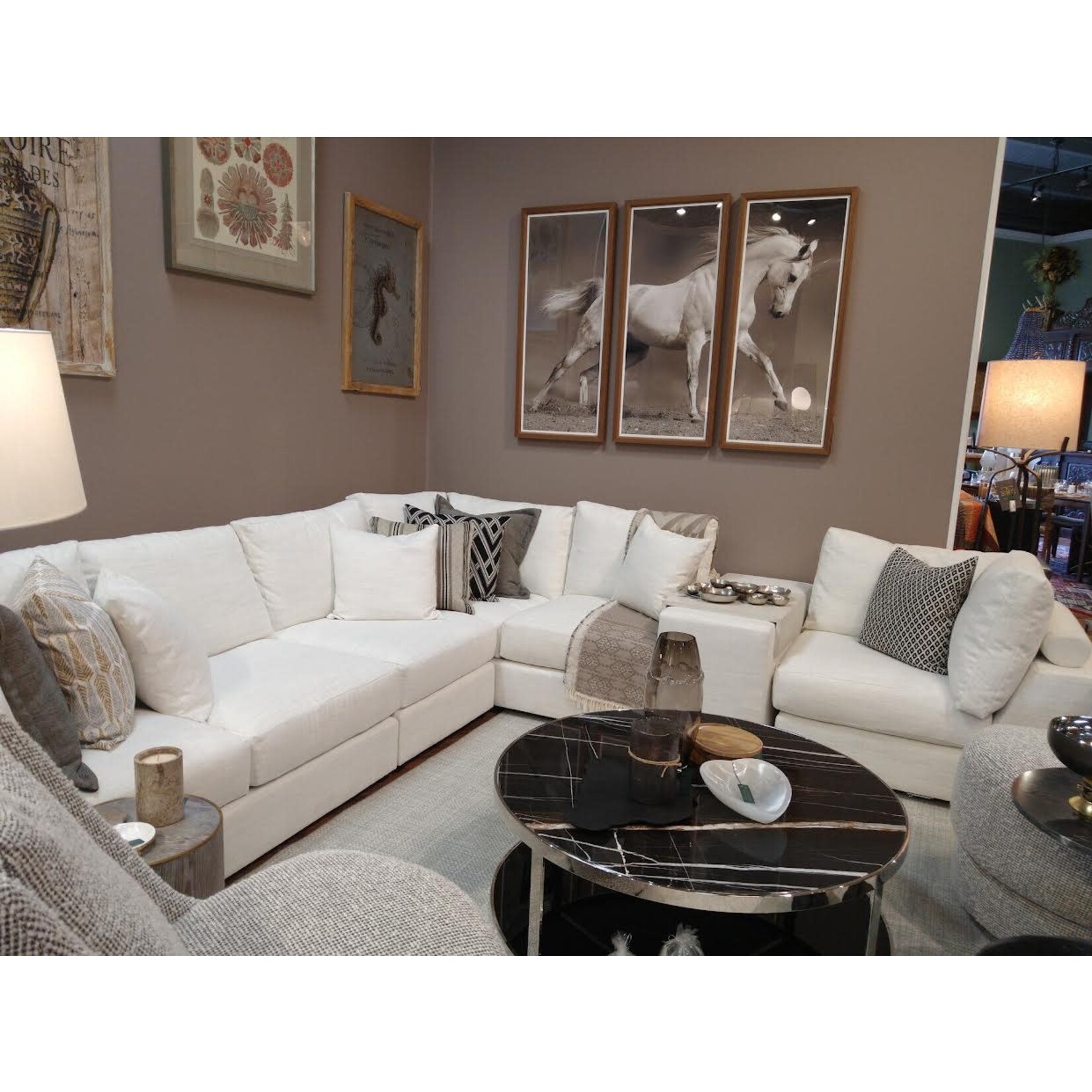 Vanguard Furniture Lucca 6 piece Sectional in Kipri Snow