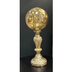 Jim Marvin Enterprises Antique Glass Gold Ball on Stand