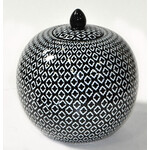 Two's Company Modern Manor Black White Round Jar