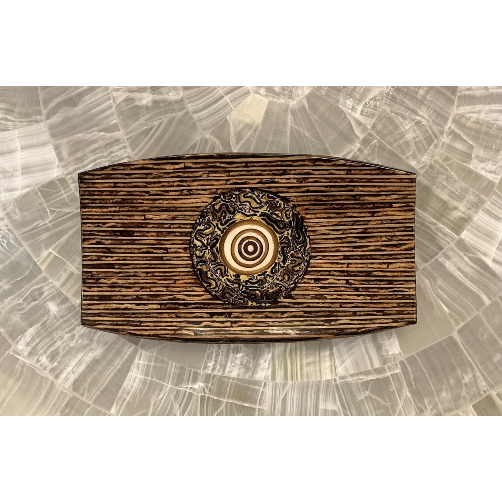 Maitland Smith Tribal Wooden Resin Tray