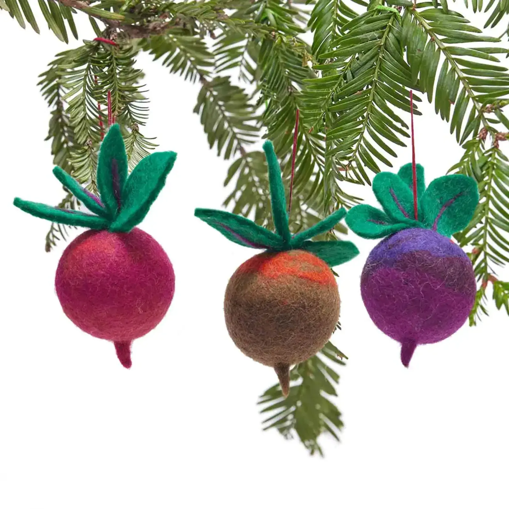 Rockflowerpaper Handmade Beet Wool Felt Ornament