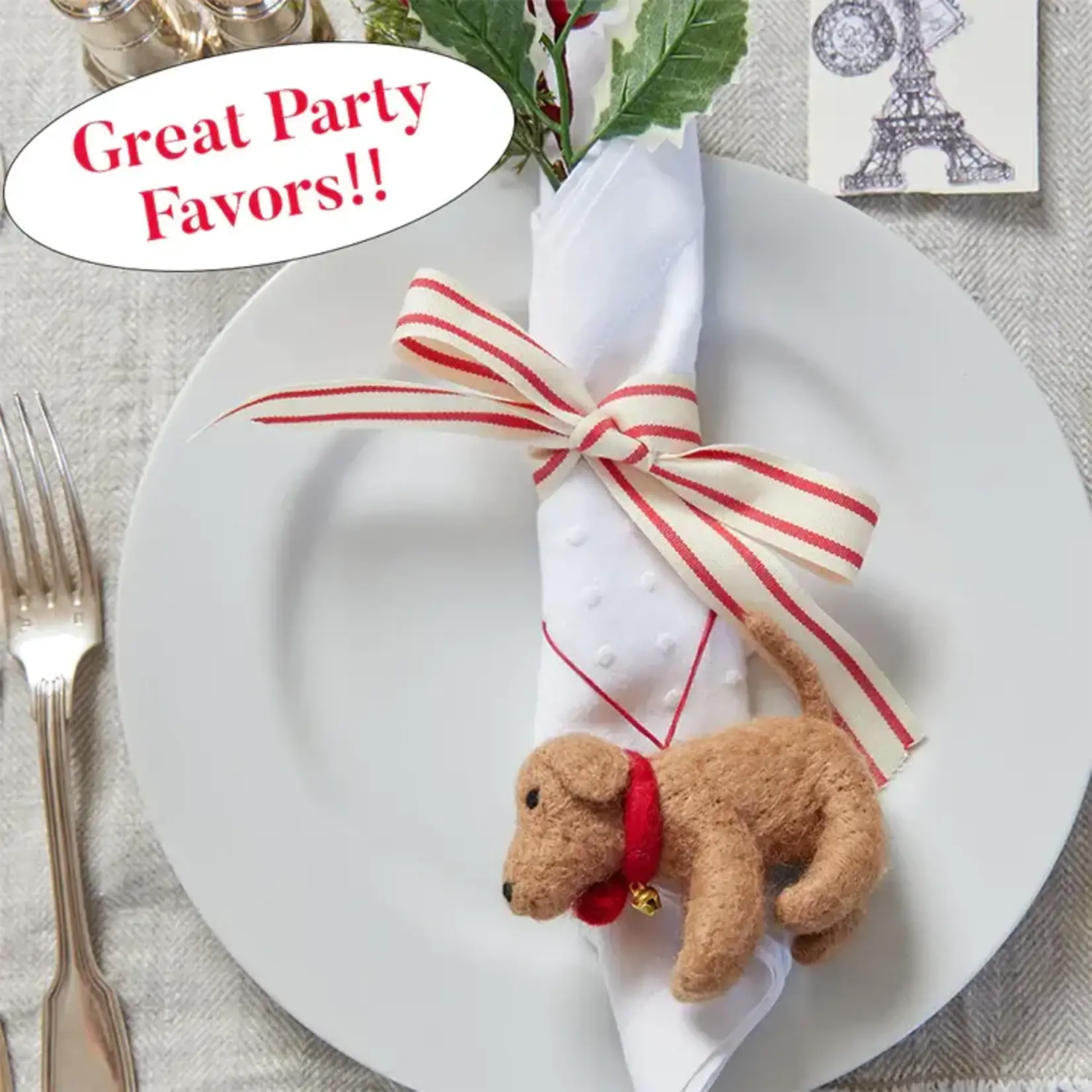 Rockflowerpaper Dachshund Dog Felt Ornament