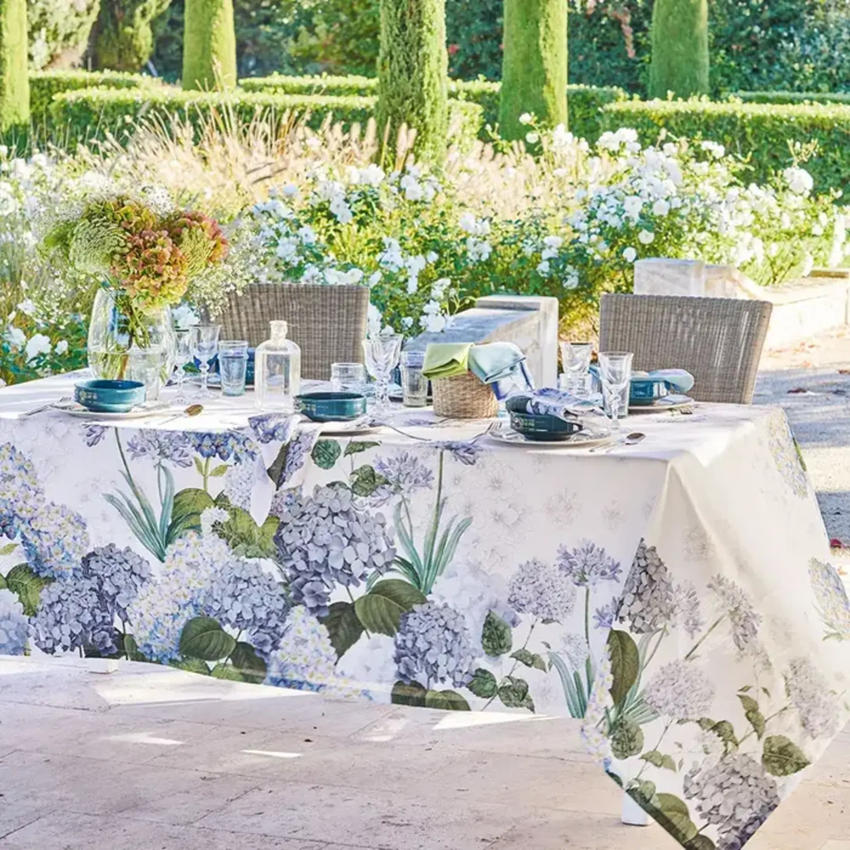 Garnier Thiebaut Jardin De Bretagne Bleu Linen Napkin