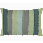 John Robshaw Textiles Fringed Sage Kidney Pillow with Insert