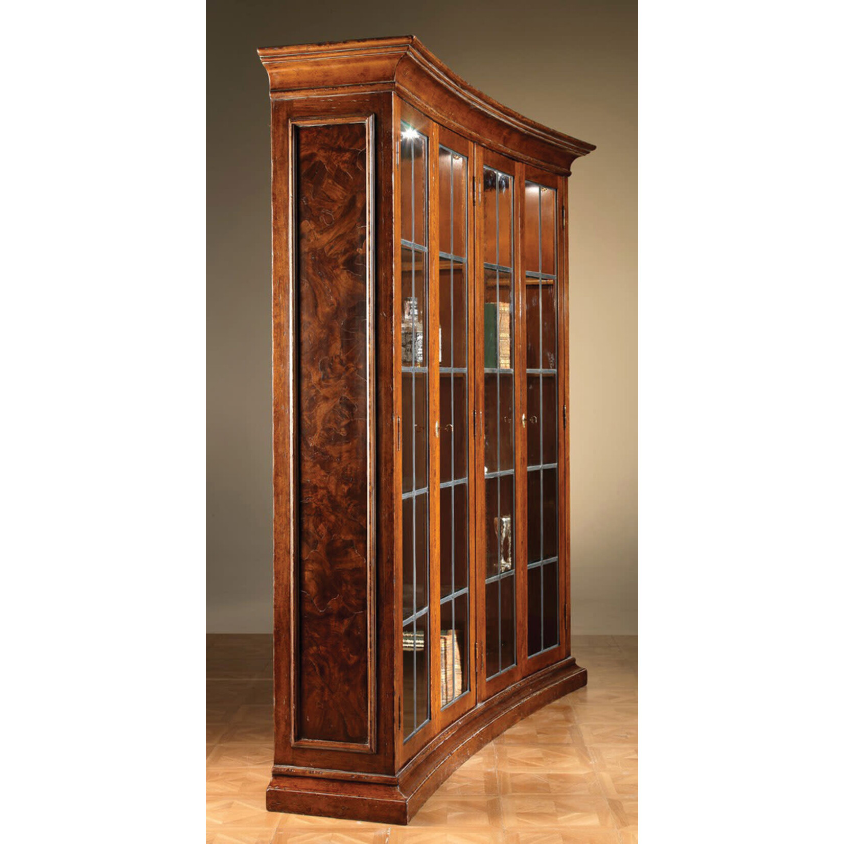 David Michael Concave Library China Cabinet DaVinci Walnut