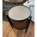 Charleston Forge Crawford Drink Table with Marrone Antico Finish & Gold Fleck Glass Top