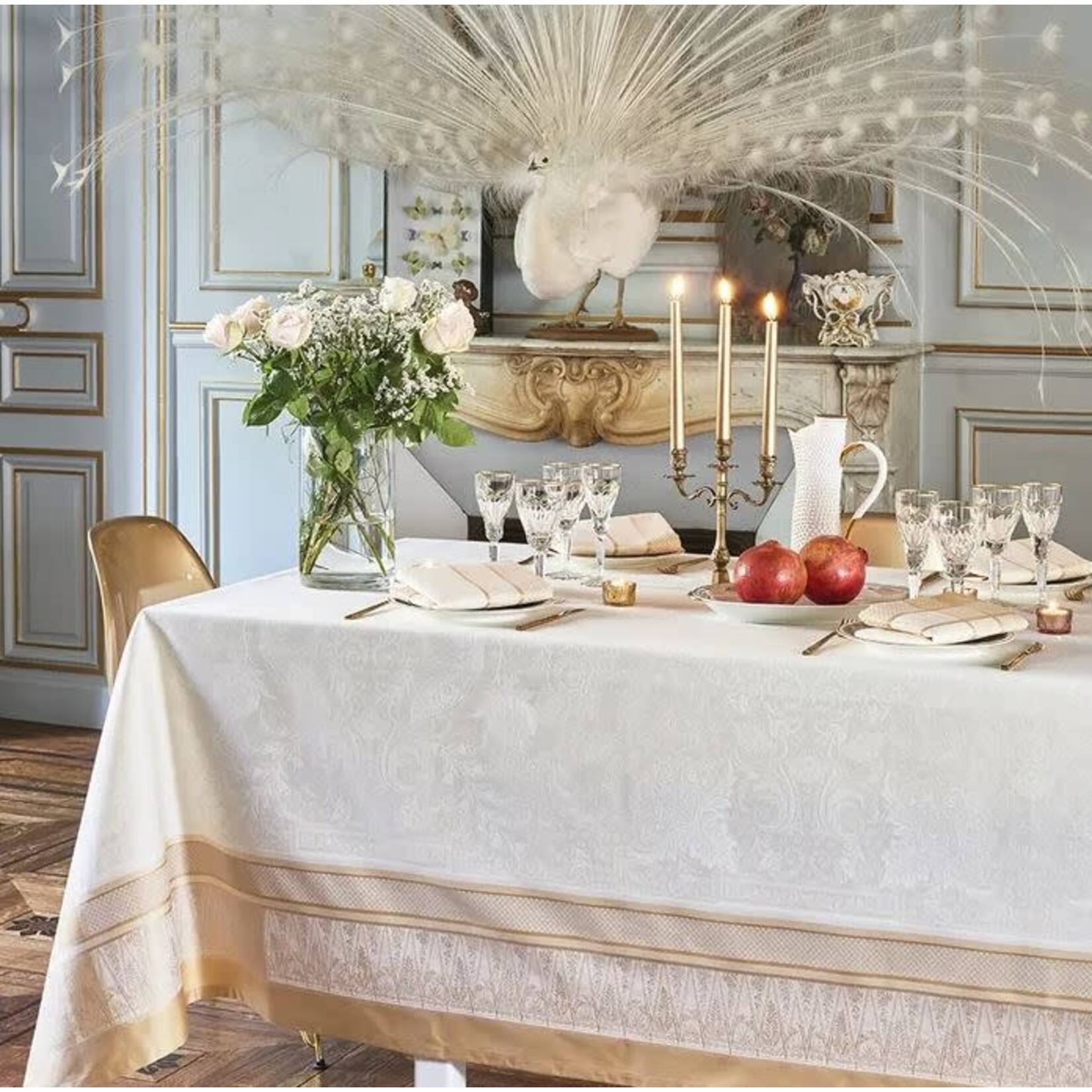 Garnier Thiebaut Persina Dore Cotton Tablecloth 69"x100"
