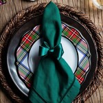 Juliska Velvet Trim  Napkin Evergreen