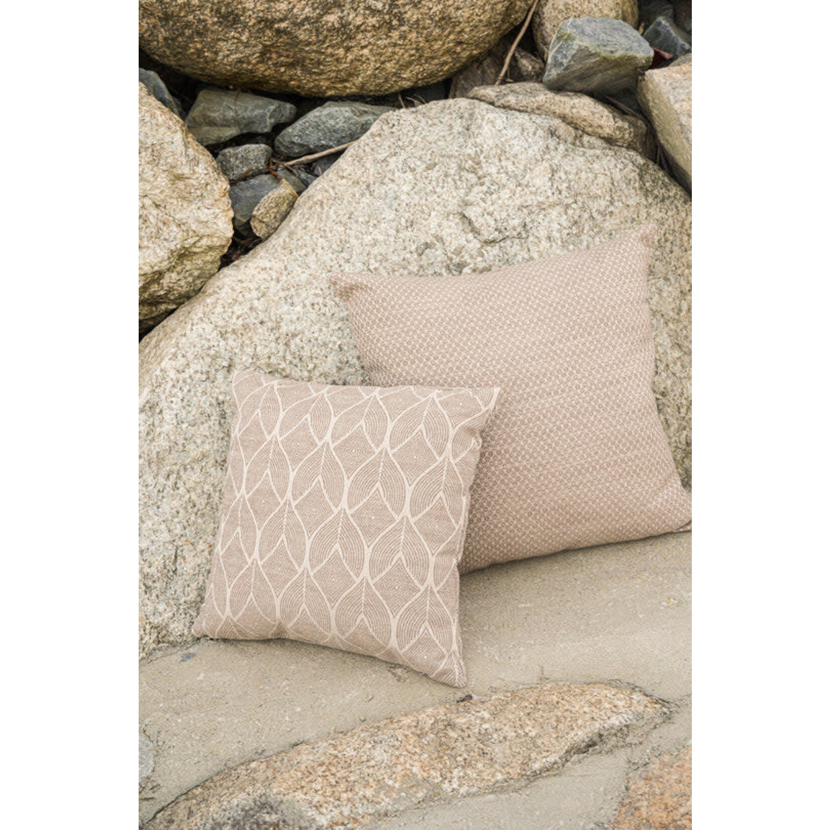Anaya Cool Tropics Beige Indoor Outdoor Throw Pillow 24x24