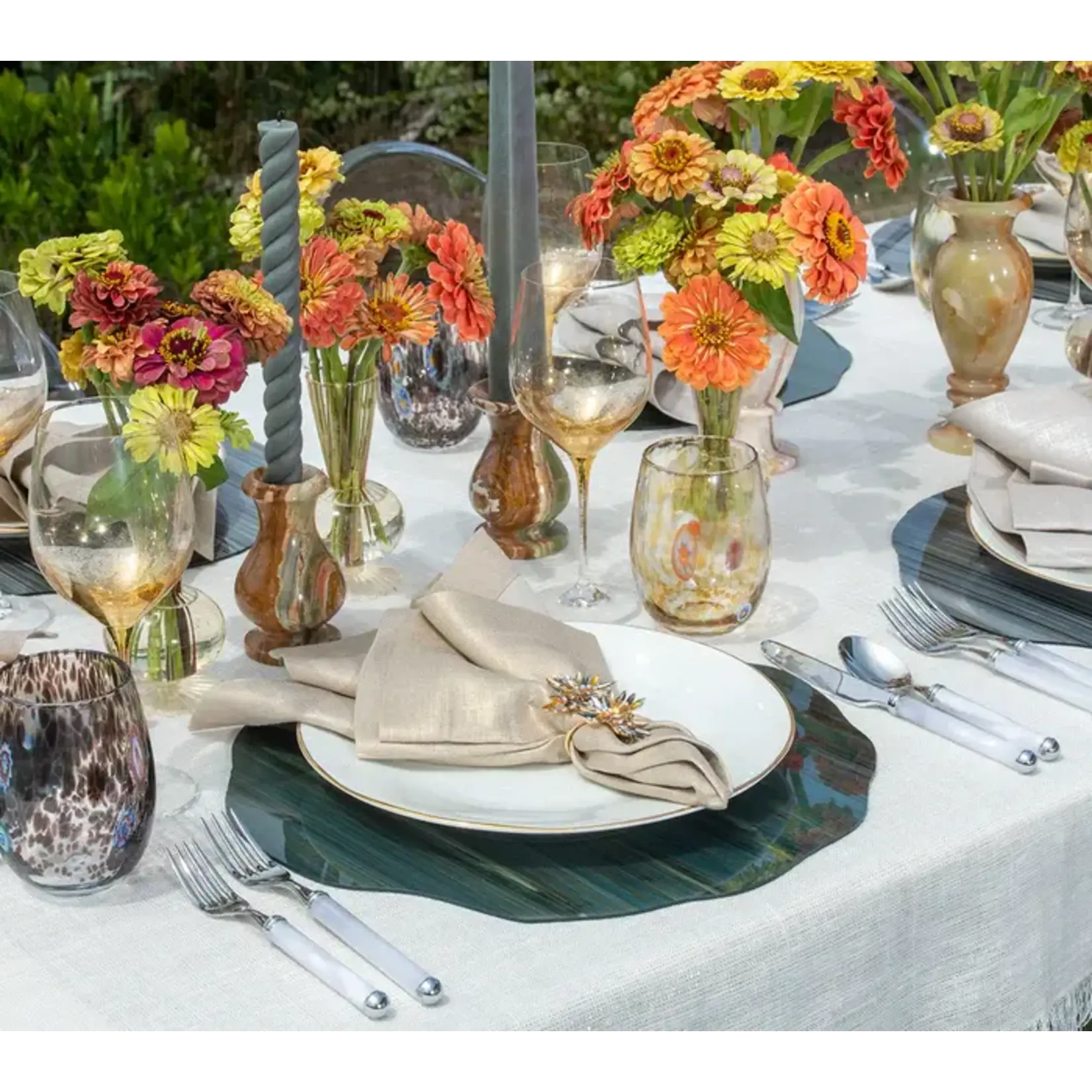 Kim Seybert Metallic Natural & Gold Linen Napkin