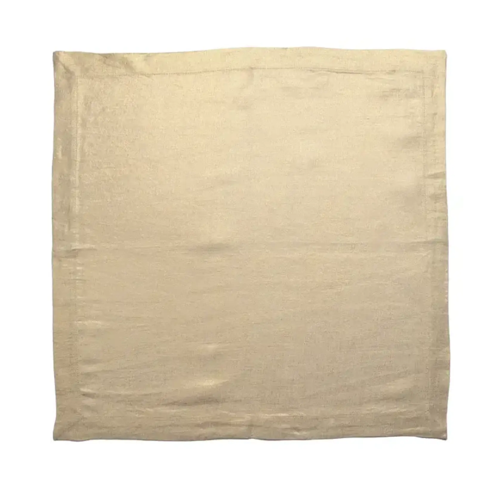 Kim Seybert Metallic Linen Napkin in Natural & Gold