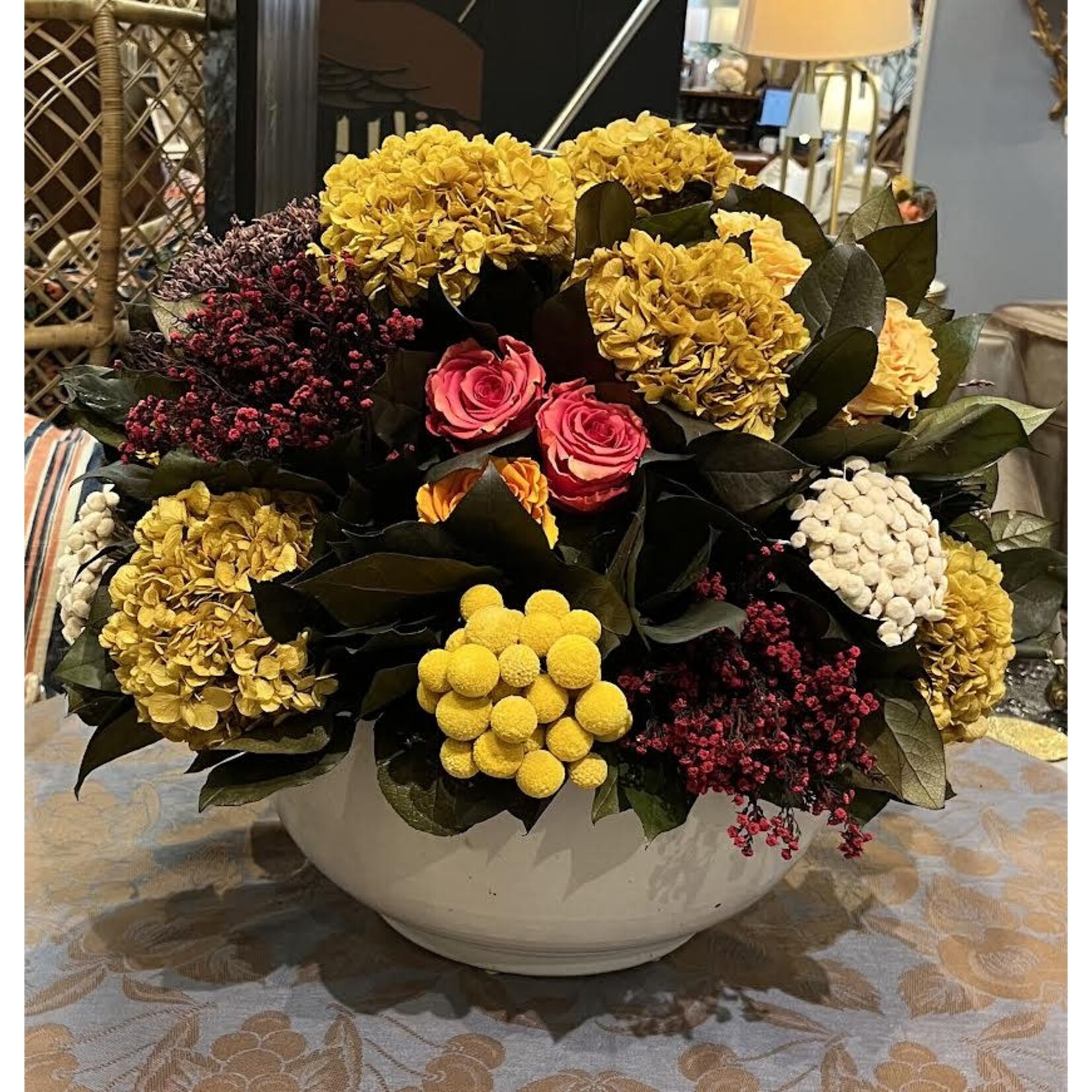 Botanica Spring Mix Arrangement in White Ceramic Bowl