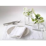 Saro Trading Company Embroidered White & Silver Cotton Napkin