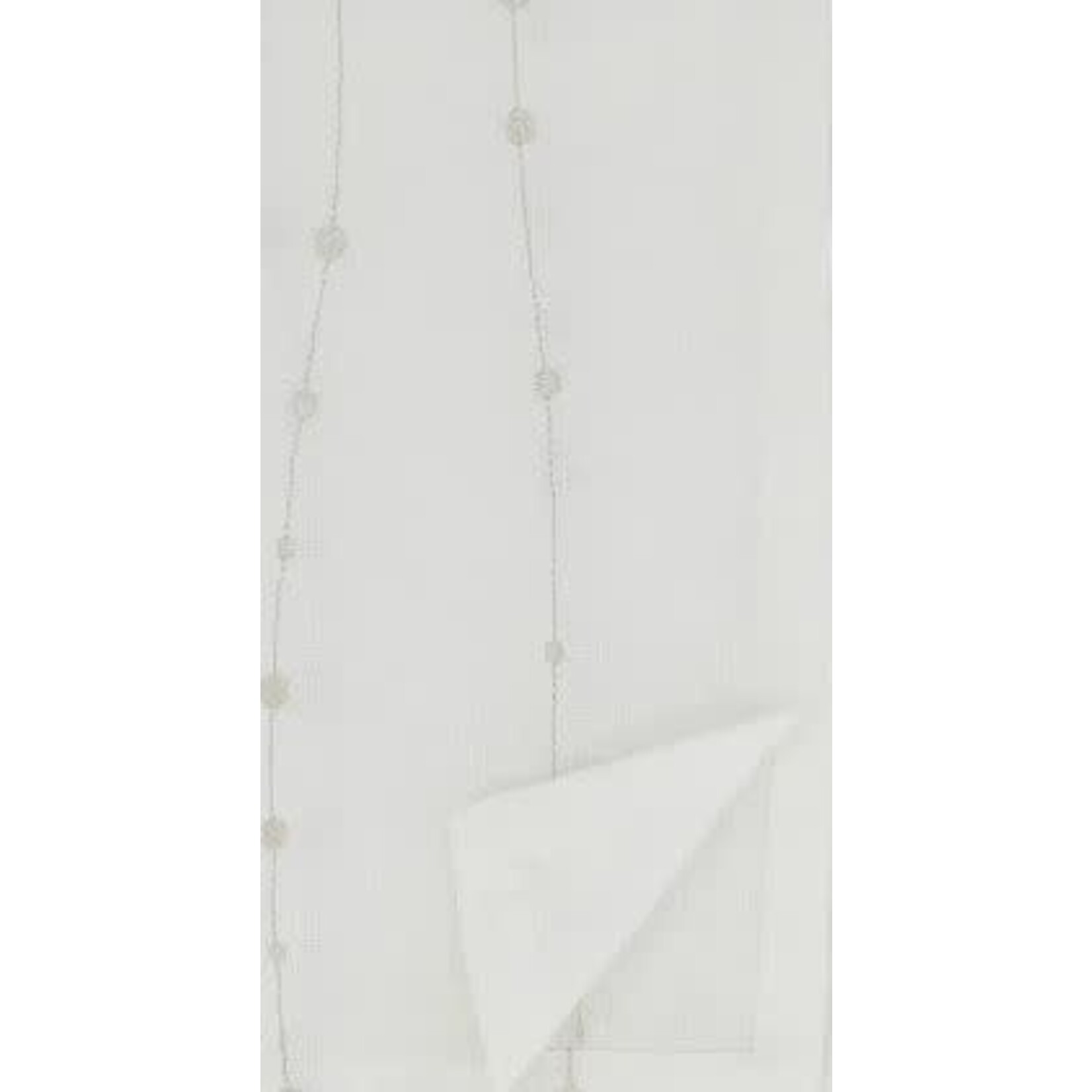 Saro Trading Company Embroidered Design Napkin Silver White