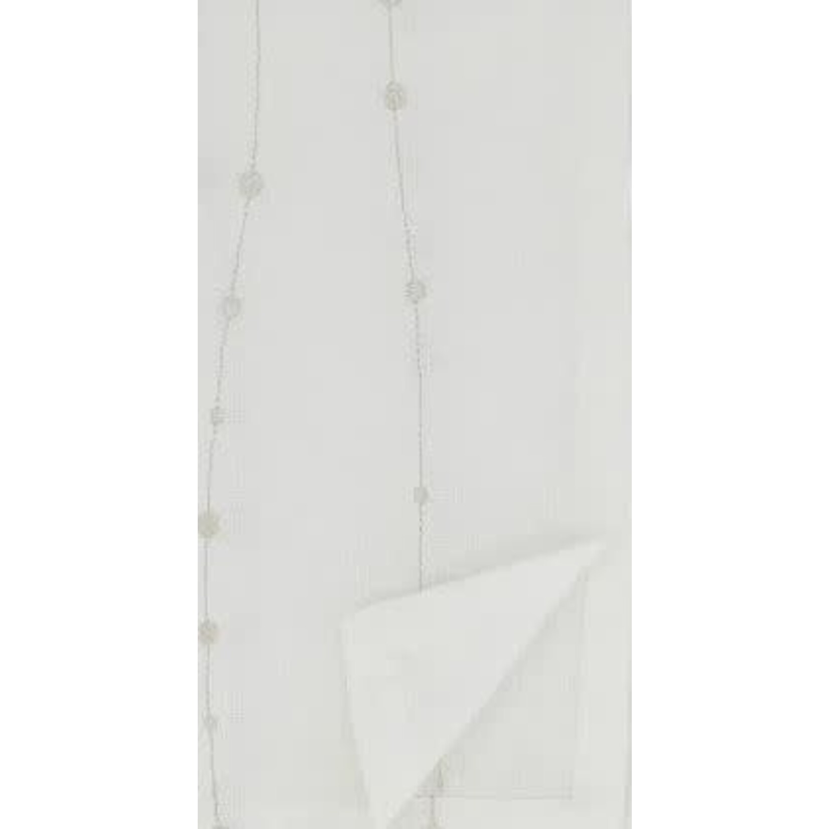 Saro Trading Company Embroidered White & Silver Cotton Napkin