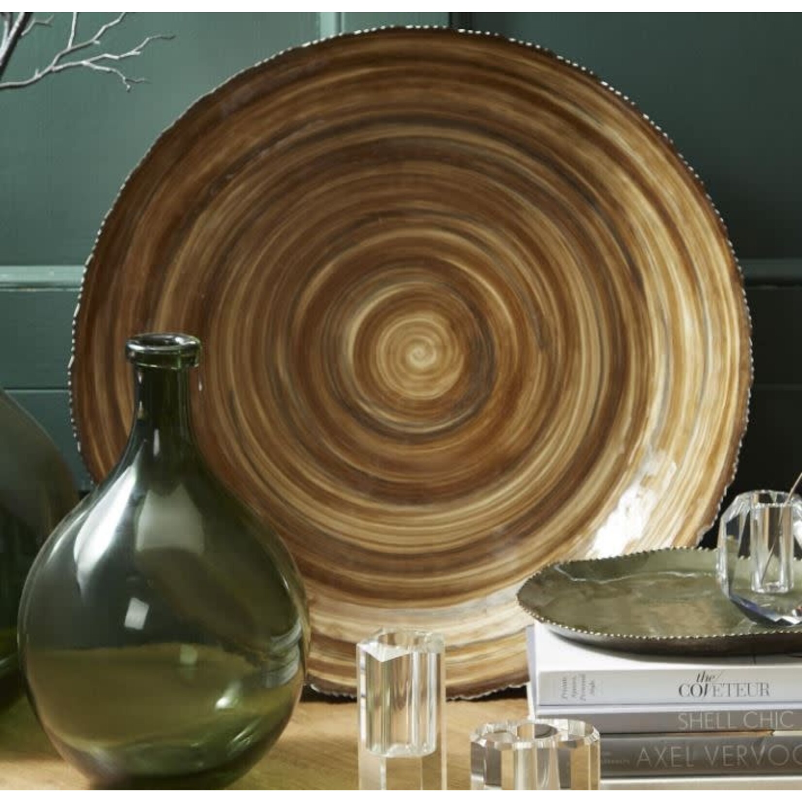 Two's Company Canyons Earth Tone Enamel Large Tray