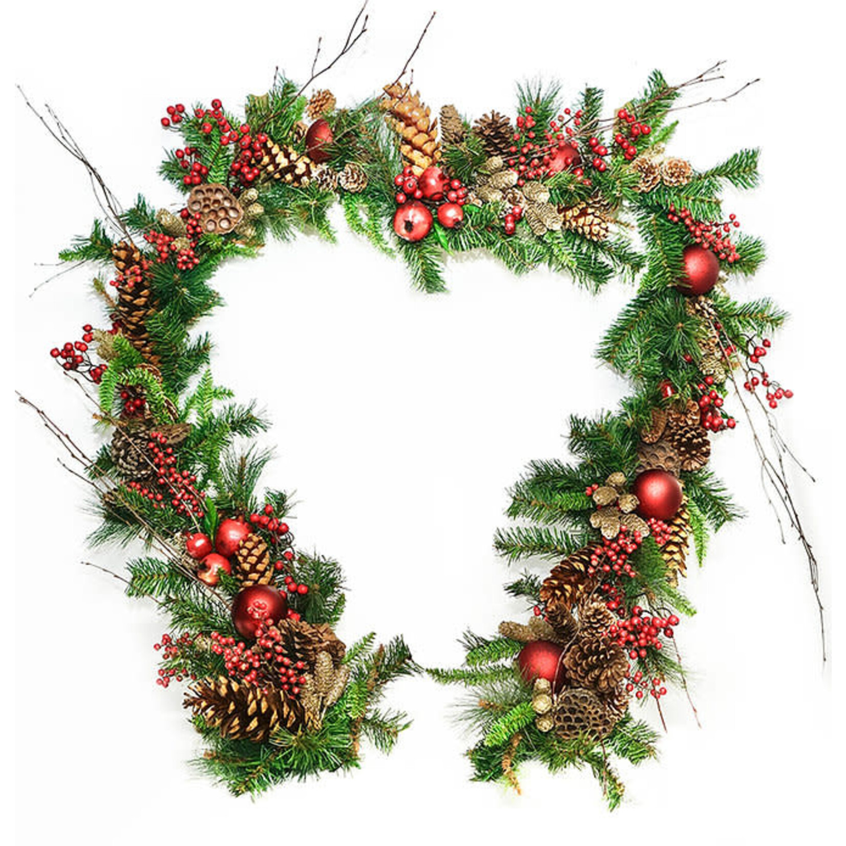 The Ivy Guild Red Berry and Pomegranate Garland 9"