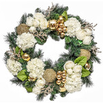 The Ivy Guild White Ivory Rose Hydrangea Wreath