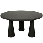 Noir David Round 3 Leg Dining Table Black Wax Noir David Round 3 Leg Dining Table Black Wax
