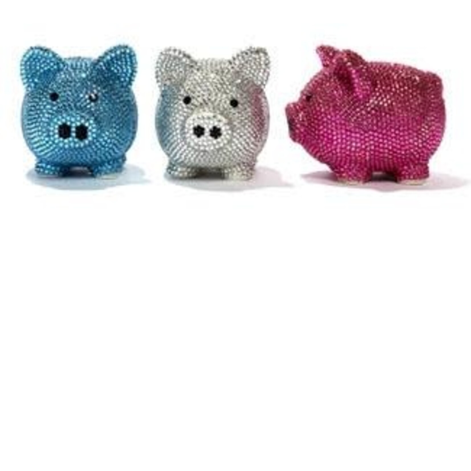 Two's Company Bling Piggy Bank Blue