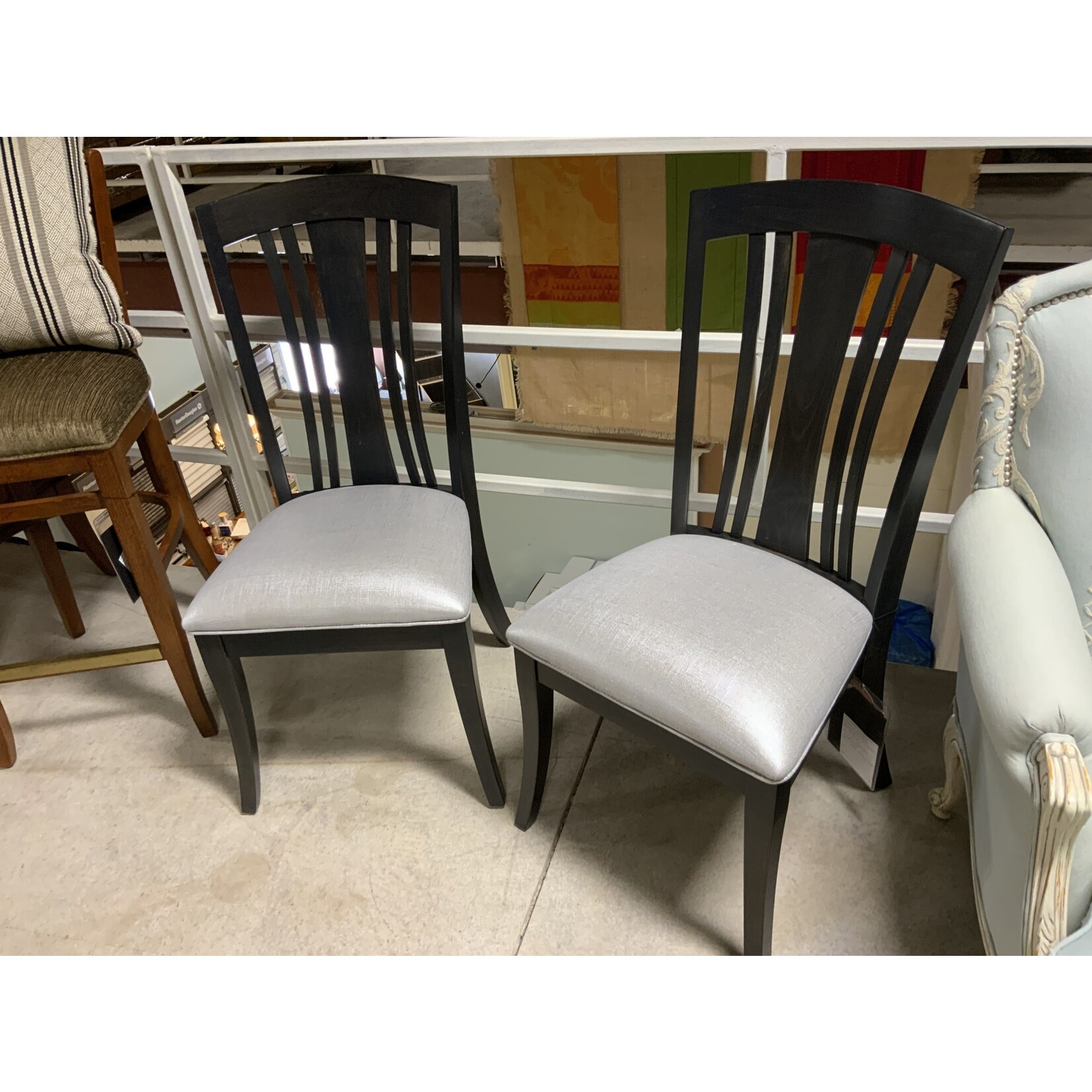Keystone Collections Verona Open Back Side Chair Black Silver