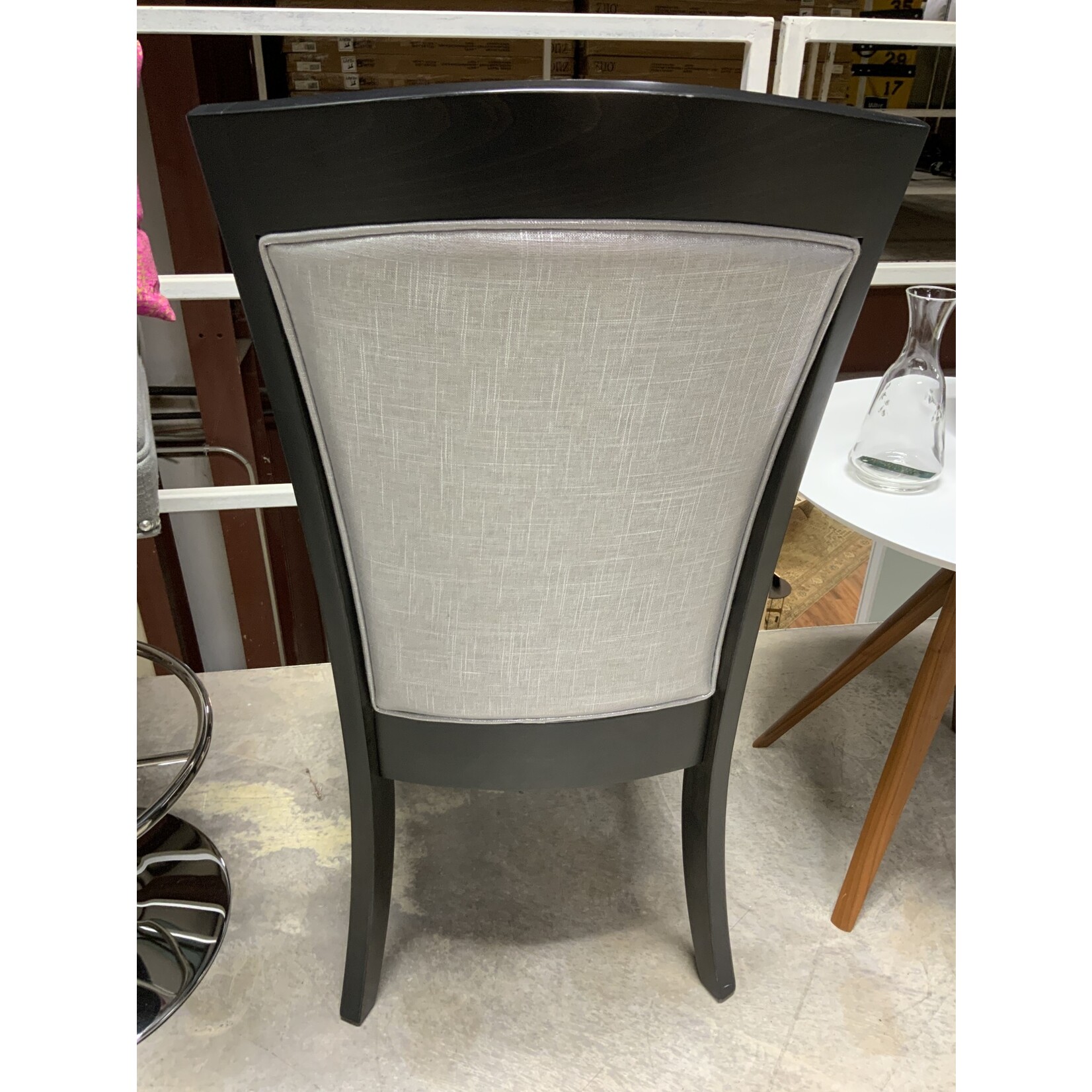 Keystone Collections Verona Cushioned Back Side Chair Black Silver