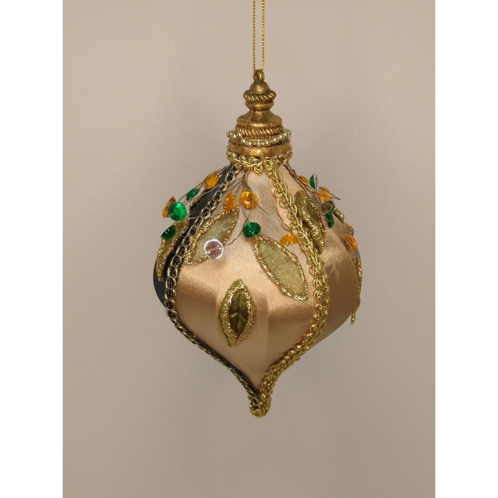 Carole Stupell LTD Vintage Holly Fabric Jeweled Ornament