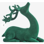 Zodax Flocked Sitting Deer Green