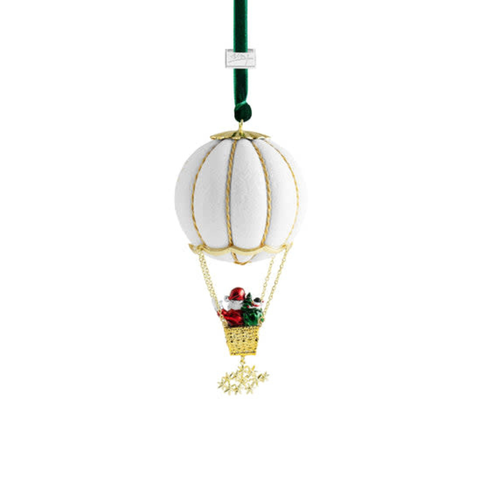 Michael Aram Gold & White Glitter Santa in Balloon Ornament