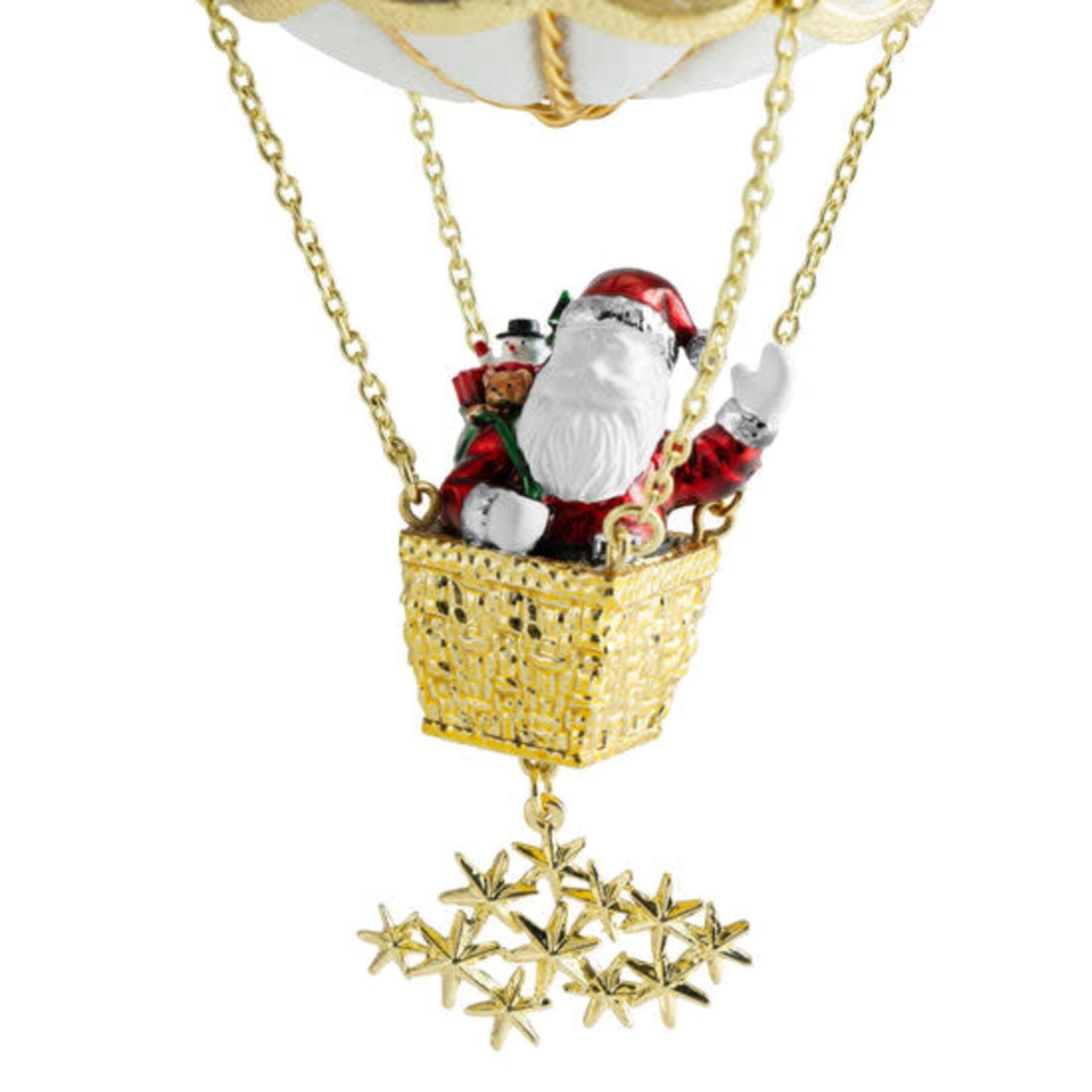 Michael Aram Gold & White Glitter Santa in Balloon Ornament