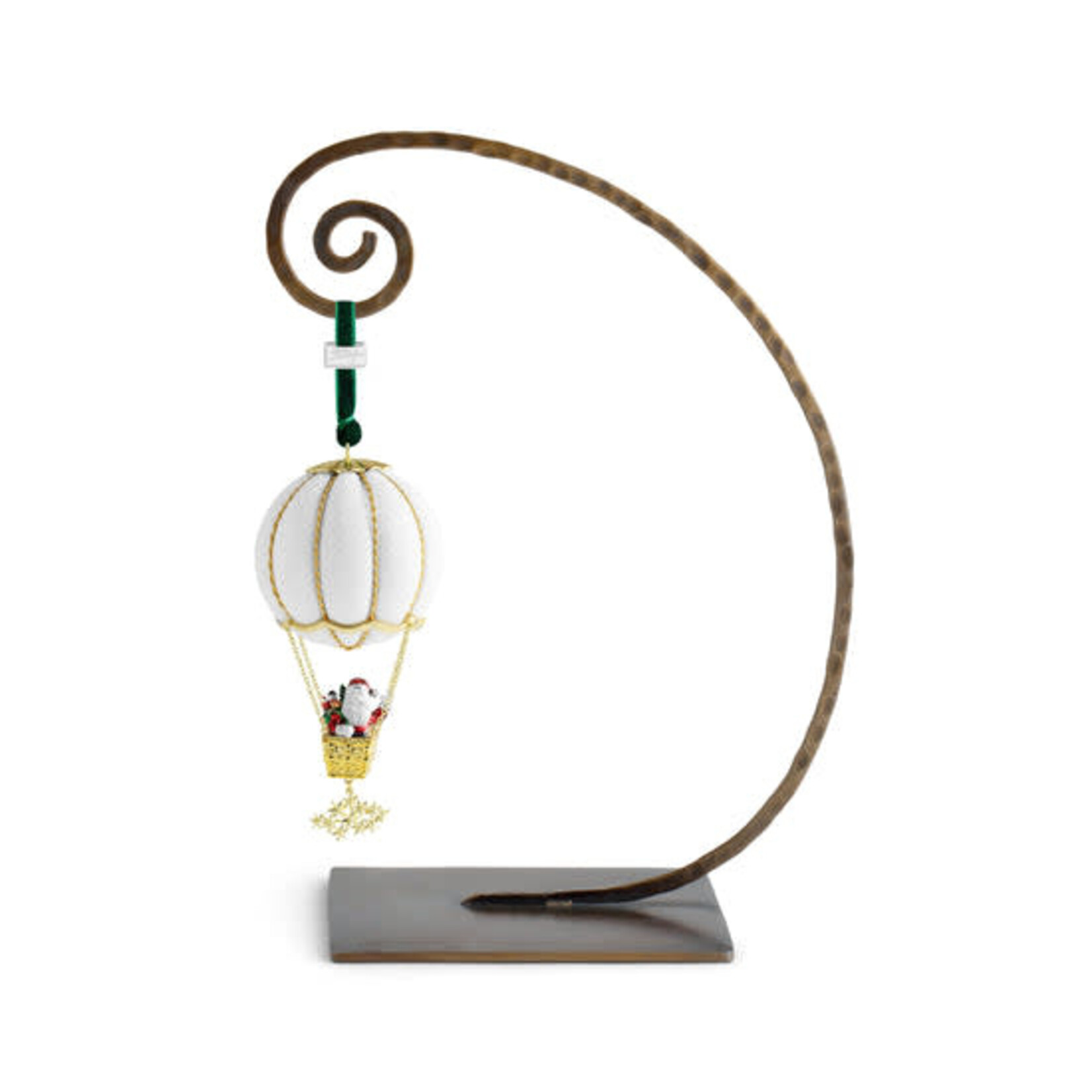 Michael Aram Gold & White Glitter Santa in Balloon Ornament