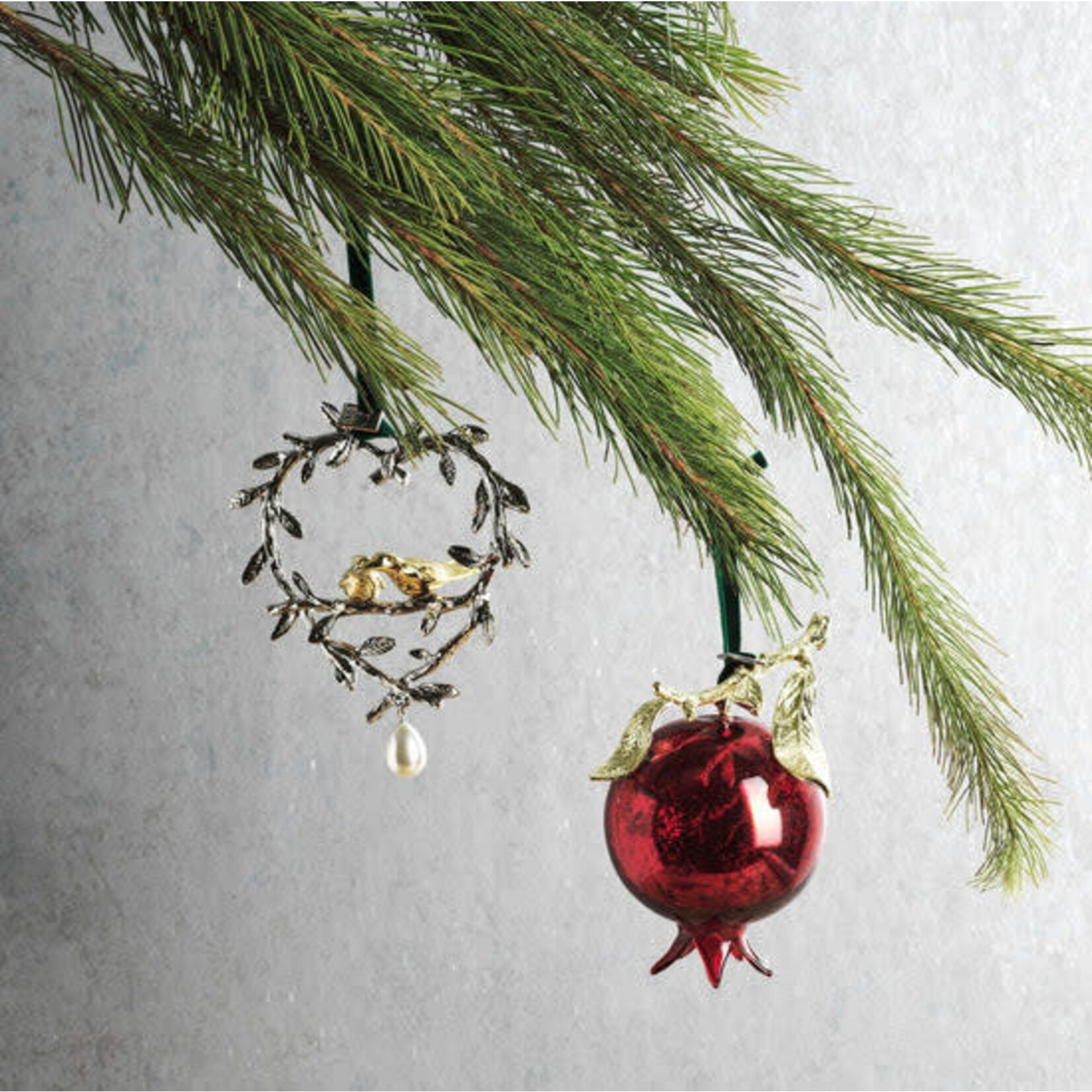Michael Aram Gold, Silver & Pearl Lovebirds Ornament