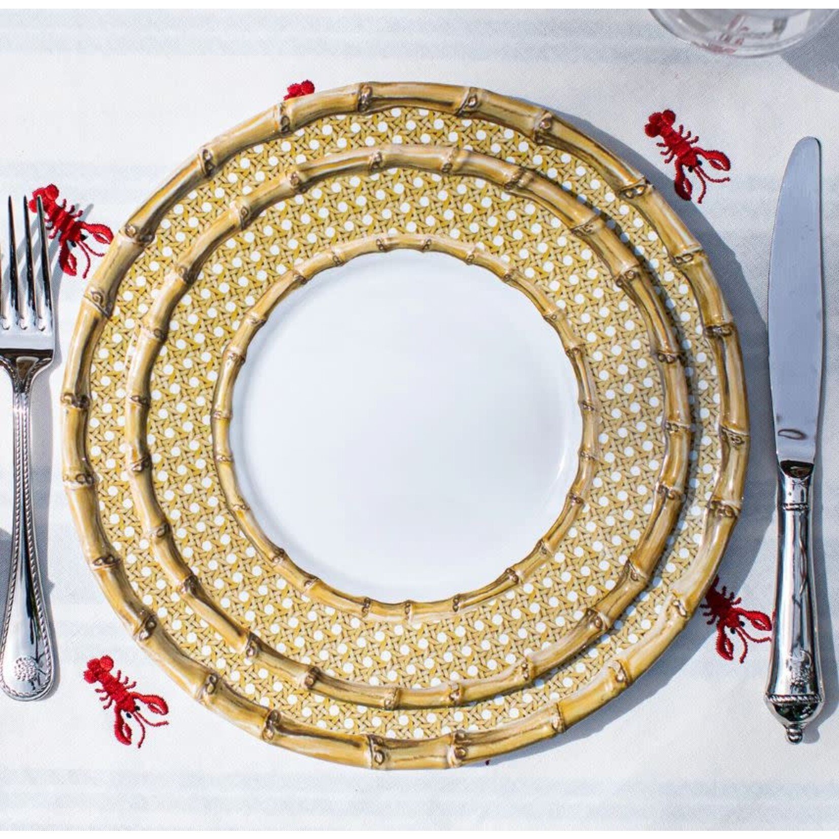 Juliska Natural Bamboo Caning Melamine Dinner Plate