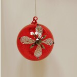 Jim Marvin Enterprises Antique Jewel Glass Ball Christmas Ornament
