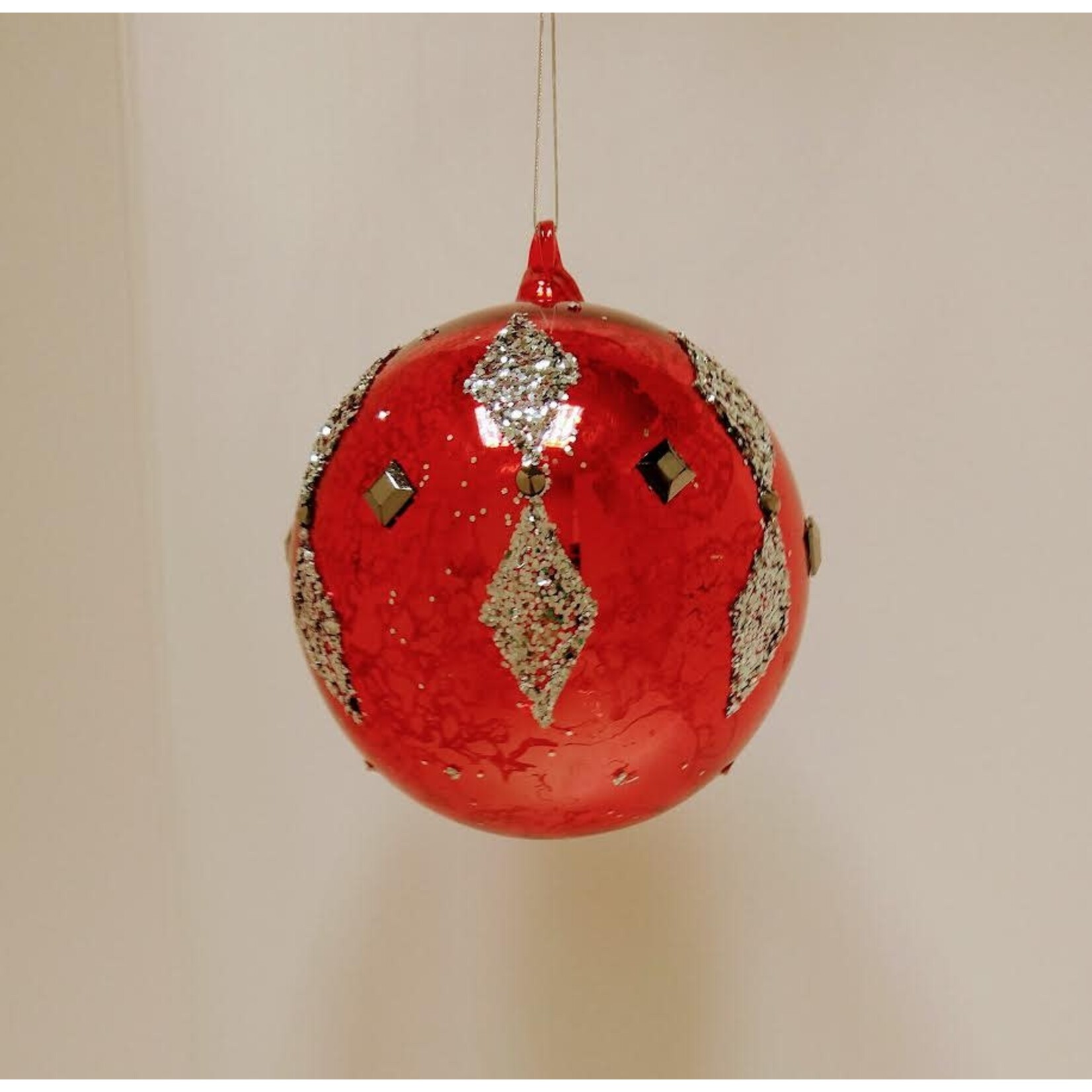 Jim Marvin Enterprises Antique Jewel Glass Ball Christmas Ornament