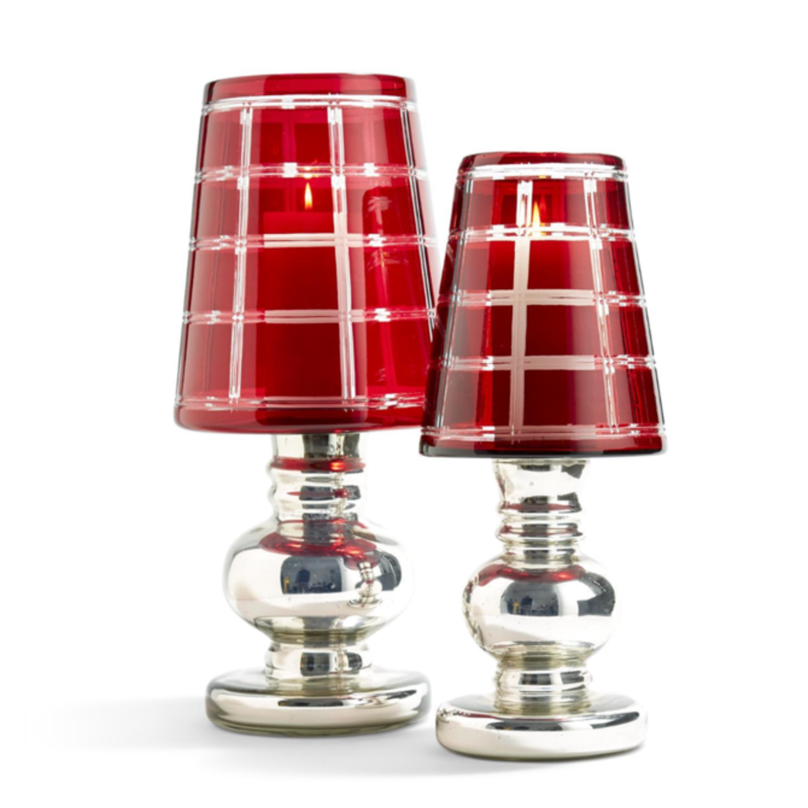 Tozai Grandeur Red Hurricanes with Mercury Glass Finish Base Small