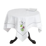 Saro Trading Company French Christmas Embroidered Tablecloth Topper