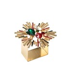 Kim Seybert Bijoux Napkin Ring in Red, Green & Gold Set of 4 in a Gift Box