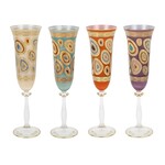 Vietri Regalia Hand Painted Gold Champagne Glass Flute