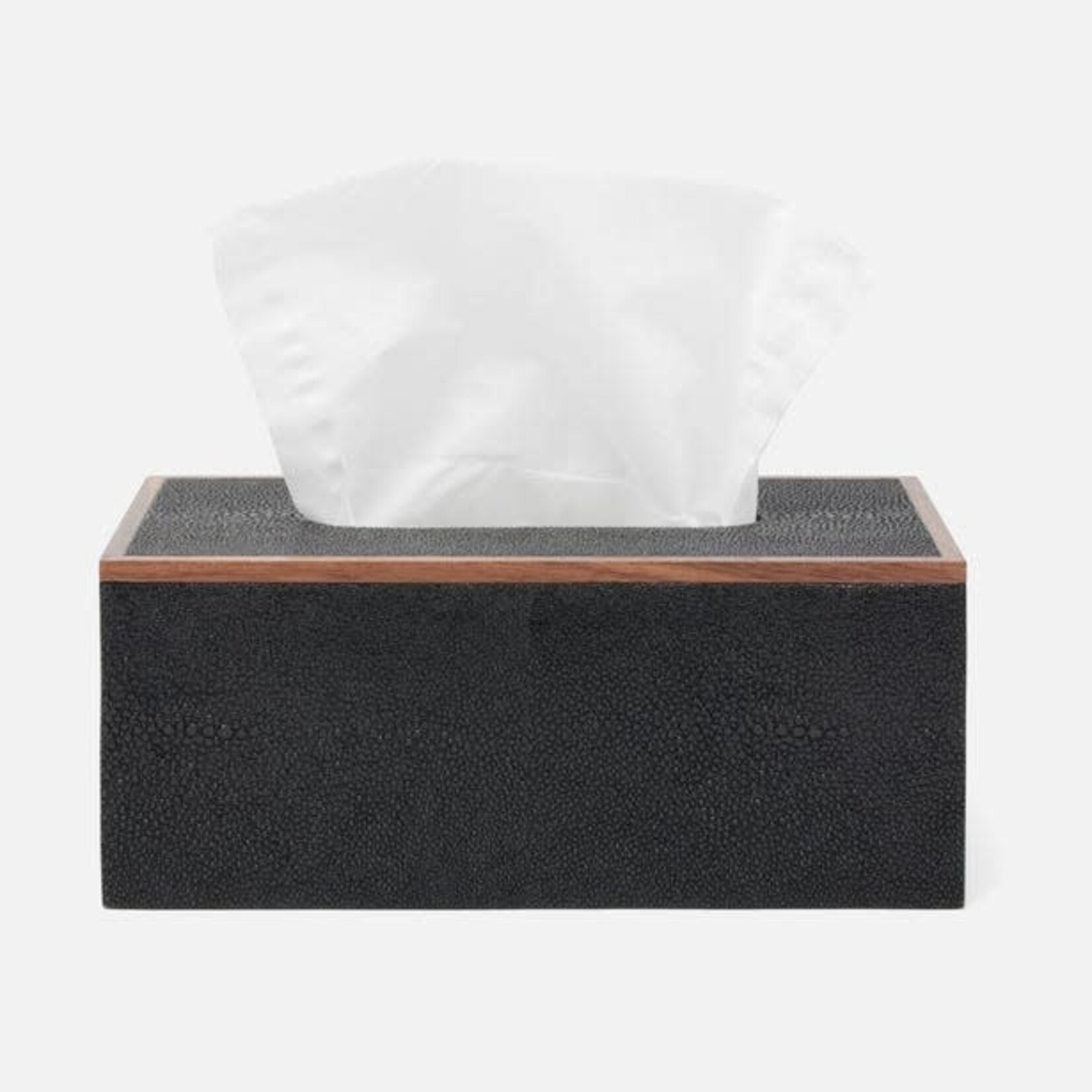 Pigeon and Poodle Manchester Rectangular Tissue Box Black Realistic Faux Shagreen