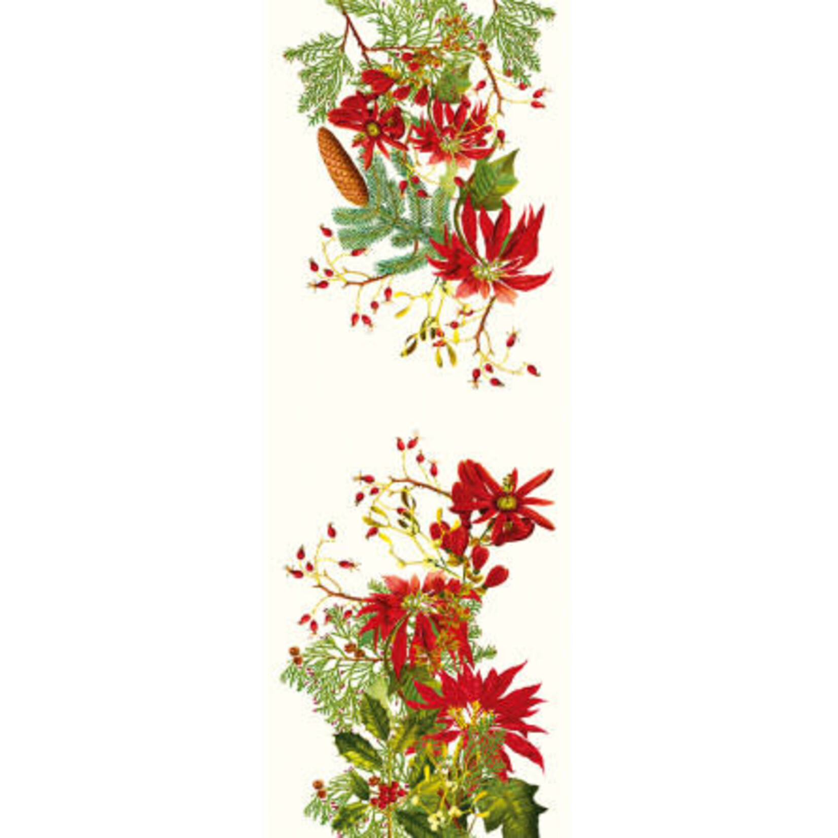 Garnier Thiebaut Poinsettias Holiday Cotton Table Runner