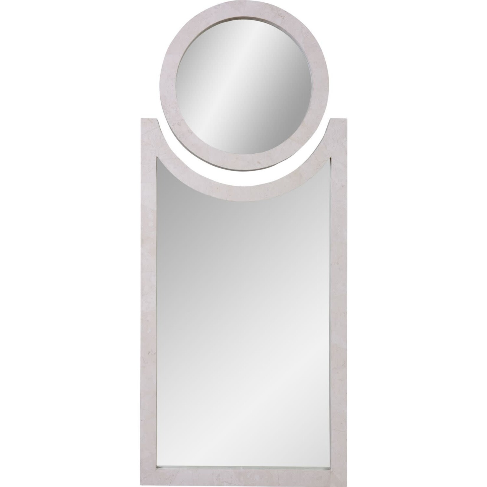 Maitland Smith Stonely White Agate Stone Inlaid Mirror