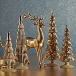 Zodax Alpine Glass Tree Gold Glitter Base