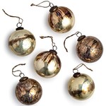 Texxture Chamonix Silver & Gold Glass Ball Ornament 4"