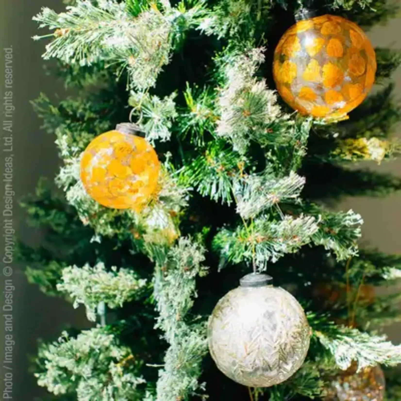 Texxture Souci Marigold Glass Ball Ornament 4"